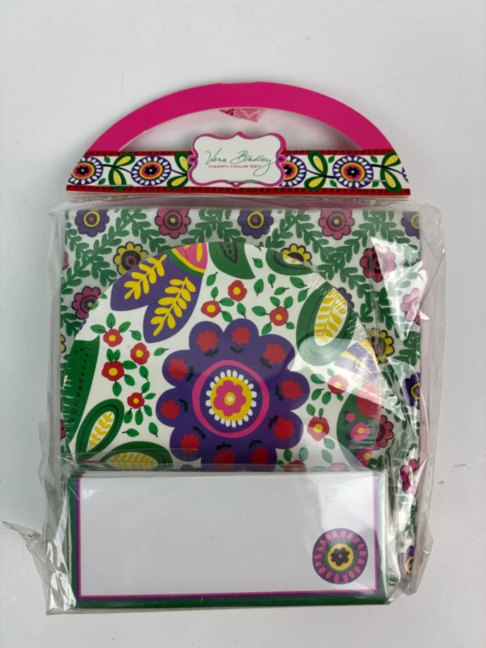 NWT Vera Bradley happy hour set viva la Vera napkins coasters placecards